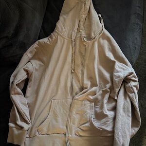 Time and Tru Beige Zip-Up Hoodie